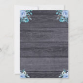 かわいい青い象素朴男の子シャワー 招待状 (裏面)