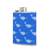 かわいい青い赤ちゃんイルカの模様 フラスク (左)