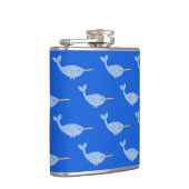 かわいい青い赤ちゃんイルカの模様 フラスク (右)