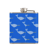 かわいい青い赤ちゃんイルカの模様 フラスク (裏面)