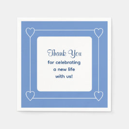 かわいい青い赤ちゃんシャワーありがとう祝。 スタンダードカクテルナプキン