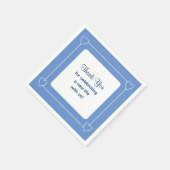 かわいい青い赤ちゃんシャワーありがとう祝。 スタンダードカクテルナプキン (角)