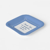 かわいい青い赤ちゃんシャワーありがとう祝。 ペーパープレート (傾斜あり)