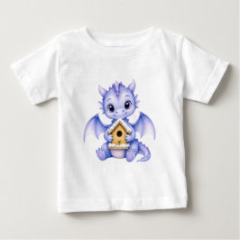 かわいい青い赤ちゃんドラゴンとジンジャーブレッドハウスの子供たち ベビーTシャツ
