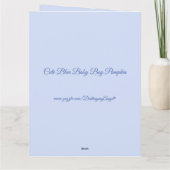 かわいい青い赤ちゃん男の子のカボチャ　性別発表カスタム カード (裏面)