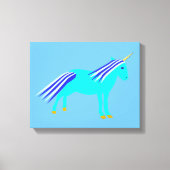 かわいい青い赤ちゃん男の子ユニコーンの寝室 キャンバスプリント (正面)