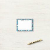 かわいい青い赤のパターン – ナースからのメモ ポストイット (デスク上)