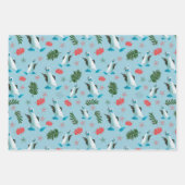 かわいい青い足のブービーバードラバー ラッピングペーパーシート (正面3)