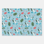 かわいい青い足のブービーバードラバー ラッピングペーパーシート (正面2)