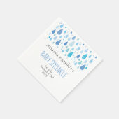 かわいい青い雨滴カップル赤ちゃんシャワー/散水 スタンダードカクテルナプキン (角)