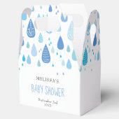 かわいい青い雨滴ベビーシャワー フェイバーボックス (オープン)