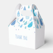 かわいい青い雨粒の赤ちゃんシャワー フェイバーボックス (裏面サイド)