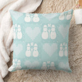 かわいい青い雪だるま クッション (ブランケット)