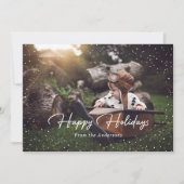 かわいい青い雪の星の写真 シーズンカード (正面)