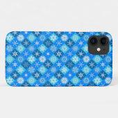 かわいい青い雪の結晶のパターンデザイン Case-Mate iPhoneケース (裏面(横))