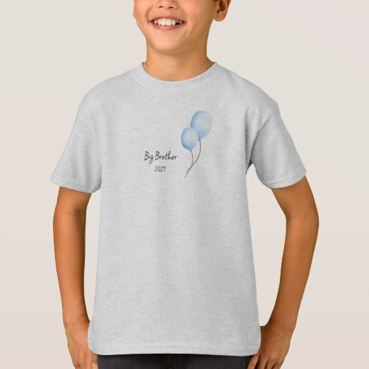 かわいい青い風船、今年でお兄さんに Tシャツ (正面)