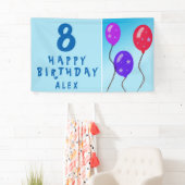 かわいい青い風船 子供の誕生日パーティー 横断幕 (インサイチュ)