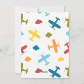 かわいい青い飛行機、キッズスクール、バレンタインデー シーズンカード (裏面)