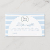 かわいい青い馬の男の赤ちゃんシャワーおむつラッフル エンクロージャーカード (正面)