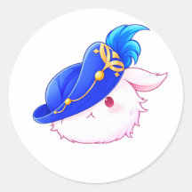 かわいい青い魔法使いウサギステッカー