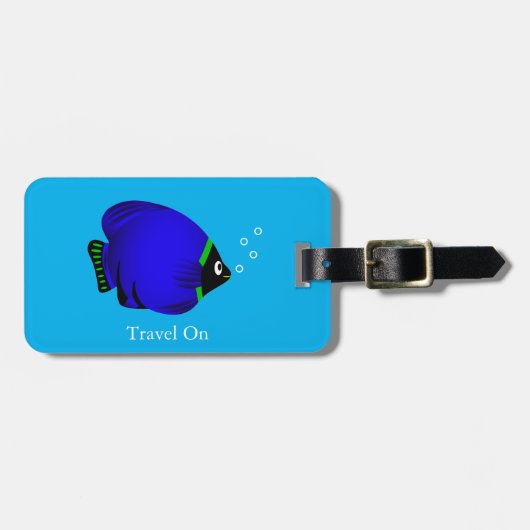 かわいい青い魚たち ラゲッジタグ (正面横)