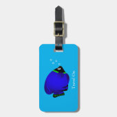 かわいい青い魚たち ラゲッジタグ (正面縦)