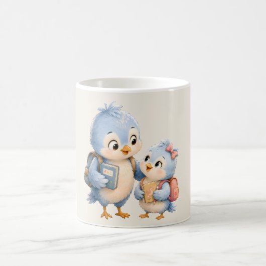 かわいい青い鳥のアクセント コーヒーマグ コーヒーマグカップ (中央)