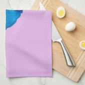 かわいい青い鳥の水色 キッチンタオル (四つ折り)