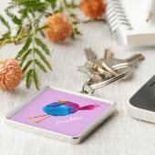 かわいい青い鳥の水色 キーホルダー (側面)