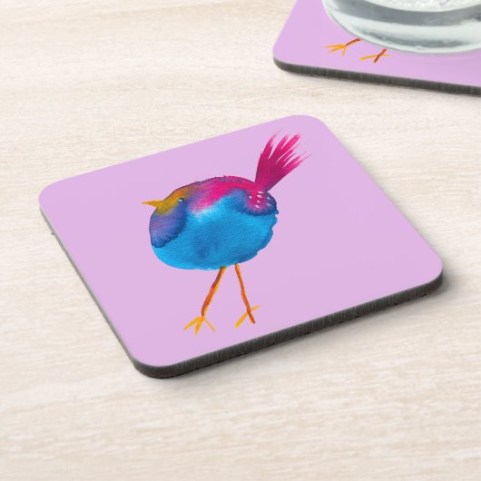 かわいい青い鳥の水色 コースター (左側)