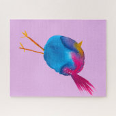 かわいい青い鳥の水色 ジグソーパズル (横)