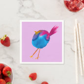 かわいい青い鳥の水色 スタンダードカクテルナプキン (インサイチュ)