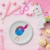 かわいい青い鳥の水色 ペーパープレート (パーティー)