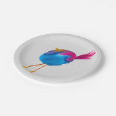 かわいい青い鳥の水色 ペーパープレート (アングル)