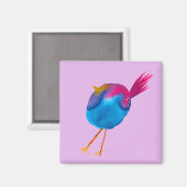 かわいい青い鳥の水色 マグネット (正面/裏面)