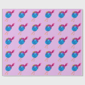 かわいい青い鳥の水色 ラッピングペーパー (フラット)