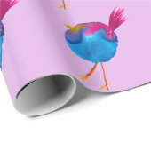 かわいい青い鳥の水色 ラッピングペーパー (ロールコーナー)