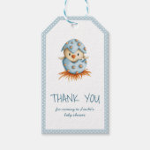 かわいい青い鳥の赤ちゃんシャワー ギフトタグ (正面)