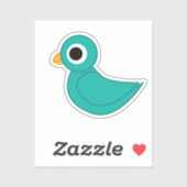 かわいい青い鳥 シール (シート)