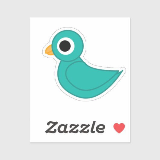 かわいい青い鳥 シール (シート)