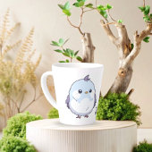 かわいい青い鳥 -動物 - かわいいパステルカラー カフェラテマグ