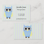 かわいい青および黄色のフクロウのテレホンカード コーリングカード (正面/裏面)