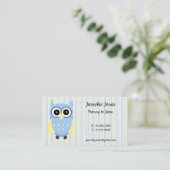 かわいい青および黄色のフクロウのテレホンカード コーリングカード (スタンド正面)