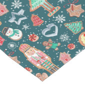 かわいい青くるみ割りクリスマスクッキー裏打ち ショートテーブルランナー (コーナー)