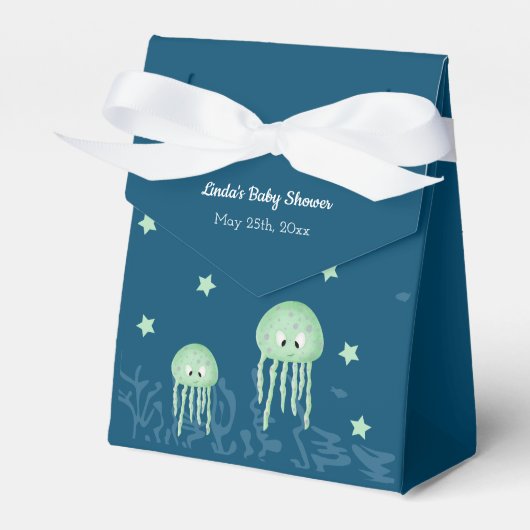 かわいい青とターコイズザシークラゲ フェイバーボックス (正面サイド)