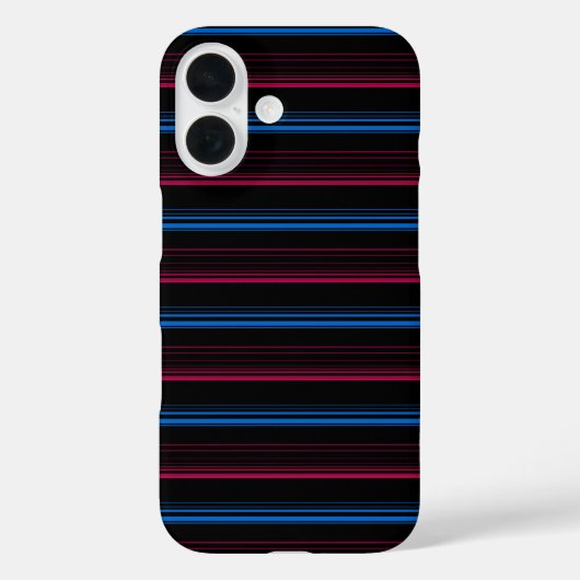 かわいい青とピンクのストライプ Case-Mate iPhoneケース (裏面)