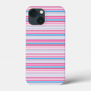 かわいい青とピンクのストライプ iPhone 13 MINIケース
