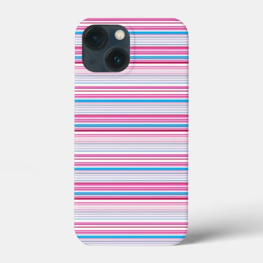 かわいい青とピンクのストライプ Case-Mate iPhoneケース (裏面)