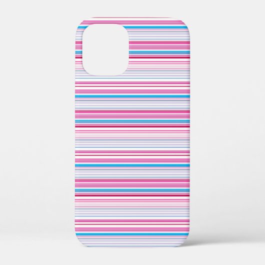 かわいい青とピンクのストライプ Case-Mate iPhoneケース (裏面)