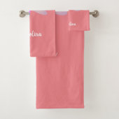 かわいい青とピンクのトンボ漫画イラストレーション バスタオルセット (インサイチュ)